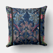 ヴィンテージビクトリアンブルーベルベットフローラ クッション (裏面)