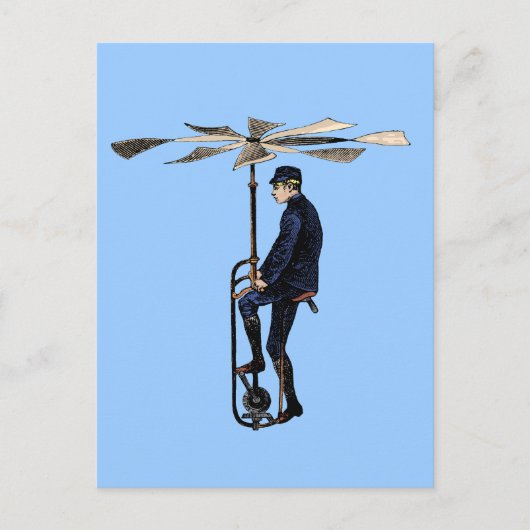 ヴィンテージビクトリアンヘリコプ飛んでいるタ制御 ポストカード (正面)
