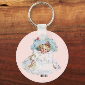 ヴィンテージビクトリアンベビーガールドール、イースタードレスハット キーホルダー (正面)