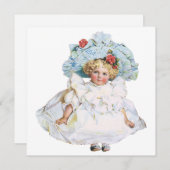 ヴィンテージビクトリアンベビーガールドール、イースタードレスハット シーズンカード (正面/裏面)