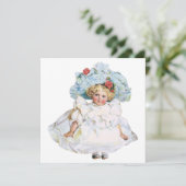 ヴィンテージビクトリアンベビーガールドール、イースタードレスハット シーズンカード (スタンド正面)