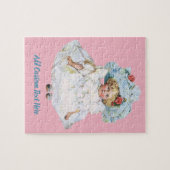 ヴィンテージビクトリアンベビーガールドール、イースタードレスハット ジグソーパズル (横)