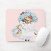 ヴィンテージビクトリアンベビーガールドール、イースタードレスハット マウスパッド (マウス)