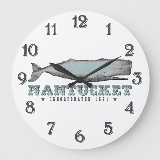 ヴィンテージビクトリアンホエールナンタケットMA株式会社1671 ラージ壁時計 (正面)