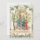 ヴィンテージビクトリアンホリデークリスマスパーティー 招待状 (正面)