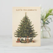 ヴィンテージビクトリアンホリデークリスマスパーティー 招待状 (スタンド正面)