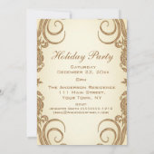 ヴィンテージビクトリアンホリデークリスマスパーティー 招待状 (裏面)