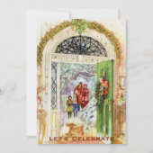 ヴィンテージビクトリアンホリデークリスマスパーティー 招待状 (正面)