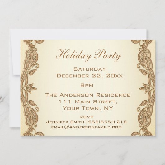 ヴィンテージビクトリアンホリデーハウスクリスマスパーティー 招待状 (裏面)