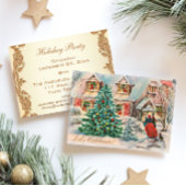 ヴィンテージビクトリアンホリデーハウスクリスマスパーティー 招待状