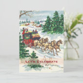 ヴィンテージビクトリアンホリデーレトロクリスマスパーティー 招待状 (スタンド正面)