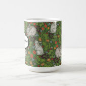 ヴィンテージビクトリアンホワイトバニーラビットインガーデン コーヒーマグカップ (中央)