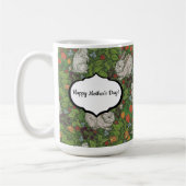 ヴィンテージビクトリアンホワイトバニーラビットインガーデン コーヒーマグカップ (左)