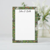 ヴィンテージビクトリアンホワイトバニーラビットインガーデン サンキューカード (スタンド正面)