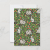 ヴィンテージビクトリアンホワイトバニーラビットインガーデン サンキューカード (裏面)