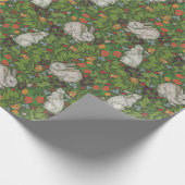 ヴィンテージビクトリアンホワイトバニーラビットインガーデン ラッピングペーパー (角)