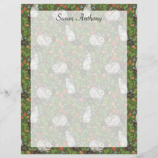 ヴィンテージビクトリアンホワイトバニーラビットガーデン紙 (裏面)