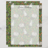 ヴィンテージビクトリアンホワイトバニーラビットガーデン紙 (正面/裏面)