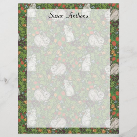 ヴィンテージビクトリアンホワイトバニーラビットガーデン紙 (正面)