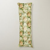 ヴィンテージビクトリアンホワイトフローラ開花 ボディピロー (正面縦)