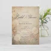 ヴィンテージビクトリアンホワイトローズブライダルシャワー 招待状 (スタンド正面)