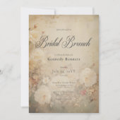 ヴィンテージビクトリアンホワイトローズブライダルブランチ 招待状 (正面)