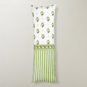 ヴィンテージビクトリアンホワイトローズ開花グリストライプーン ボディピロー (裏面 (縦))