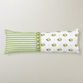 ヴィンテージビクトリアンホワイトローズ開花グリストライプーン ボディピロー (正面)