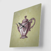 ヴィンテージビクトリアンポット スクエア壁時計 (傾斜)