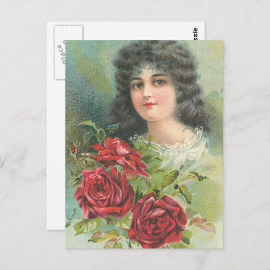 ヴィンテージビクトリアンポートレート ポストカード (正面/裏面)