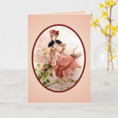 ヴィンテージビクトリアンマザーデイカード カード (黄色い花)