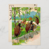 ヴィンテージビクトリアンマーチングバグはがき ポストカード (正面/裏面)