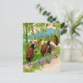 ヴィンテージビクトリアンマーチングバグはがき ポストカード (スタンド正面)