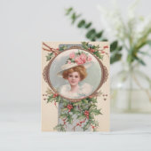 ヴィンテージビクトリアンミストレトーベリークリスマス シーズンポストカード (スタンド正面)