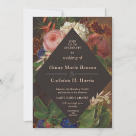 ヴィンテージビクトリアンムーディファインアートフローラ 招待状