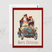 ヴィンテージビクトリアンメリークリスマスサンタ ポストカード (正面/裏面)