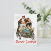 ヴィンテージビクトリアンメリークリスマスサンタ ポストカード (スタンド正面)