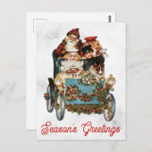 ヴィンテージビクトリアンメリークリスマスサンタ ポストカード (正面/裏面)