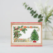 ヴィンテージビクトリアンメリークリスマスツリー ポストカード (スタンド正面)