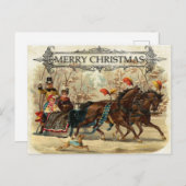 ヴィンテージビクトリアンメリークリスマス シーズンポストカード (正面/裏面)
