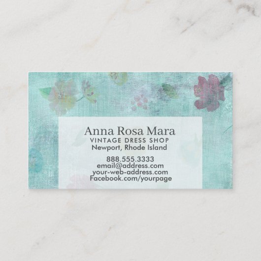 **ヴィンテージビクトリアンモダングランジフローラ 名刺 (裏面)