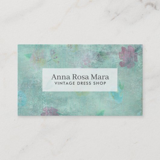 **ヴィンテージビクトリアンモダングランジフローラ 名刺 (正面)