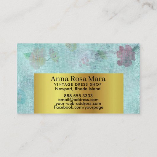 *~*ヴィンテージビクトリアンモダングランジフローラ 名刺 (裏面)