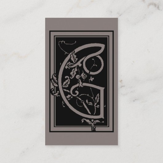 ヴィンテージビクトリアンモノグラエレガントム文字G 名刺 (裏面)