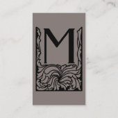 ヴィンテージビクトリアンモノグラムアールデコ文字M 名刺 (裏面)