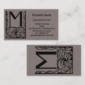 ヴィンテージビクトリアンモノグラムアールデコ文字M 名刺 (正面/裏面)