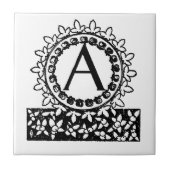 ヴィンテージビクトリアンモノグラム文字A タイル (正面)