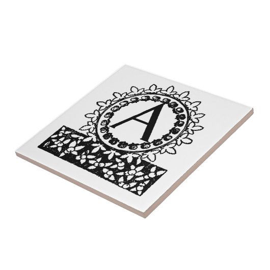 ヴィンテージビクトリアンモノグラム文字A タイル (側面)