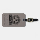 ヴィンテージビクトリアンモノグラム文字A ラゲッジタグ (正面横)