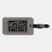 ヴィンテージビクトリアンモノグラム装飾文字E ラゲッジタグ (裏面横)